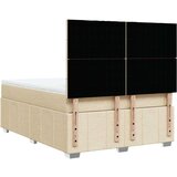 vidaXL Krevet s oprugama i madracem krem 140x200 cm od tkanine | shoptok.hr