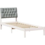  Posteljni okvir z oblazinjenim vzglavjem Bela 75 x 190 cm, (5000084372) | Shoptok.si