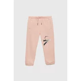 Calvin Klein Jeans Otroški spodnji del trenirke roza barva
