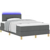 vidaXL Box Spring postelja z blazino in LED temno siva 120x200 cm tkanina Cene