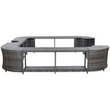  Četvrtasta ograda za vruću kupku siva 268x268x55 cm poliratan | Eponuda.com