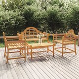  Sedežna garnitura 4-delna trdna tikovina | Shoptok.si