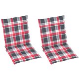 vidaXL Jastuci za stolice 2 kom crveni karirani 100x50x3 cm od tkanine Cijene