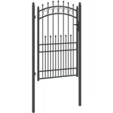 vidaXL Vrata ograje s bodicami Siva 200 x 100 cm | Shoptok.si