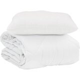 vidaXL Poletna odeja z blazino 2 pcs Bela Mikrovlakna, (5000147636) | Shoptok.si