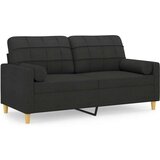 vidaXL Dvosjed s ukrasnim jastucima crni 140 cm od tkanine | shoptok.hr