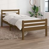  Posteljni okvir medeno rjav iz trdnega lesa 100x200 cm, (20643914) Cene