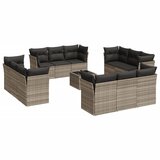  13-dijelni set vrtnih sofa poliratan s jastucima svijetlosivi | Eponuda.com