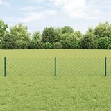vidaXL Ograda od lanca sa 10 U stupova Zelena 0.4x10 m Čelik Cijene