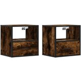 Maison Chic Stenski Dvo delni komplet Nočne omarice - Nočne mize dimljen hrast 40x31x39,5 cm, (21687629) Cene