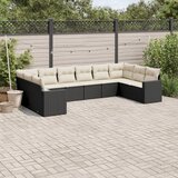 10-dijelni set vrtnih sofa s jastucima crni od poliratana | shoptok.hr