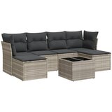Maison Chic Seti vrtnega pohištva - Vrtna garnitura - Vrtni pohištvo set 7-delna z blazinami siv poli ratan, (21803020) | Shoptok.si