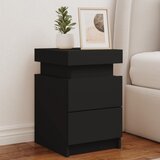  The Living Store Nočna omarica z LED lučkami 2 kosa črna 35x39x55 cm - Nočna Omarica, (21453628) Cene