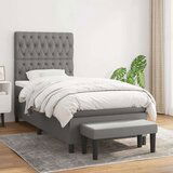  Box spring postelja z vzmetnico temno siva 90x200 cm blago, (20790186) Cene
