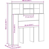 vidaXL Posteljna glava Črni hrast 100 x 19 x 103.5 cm Konstruiran les | Shoptok.si