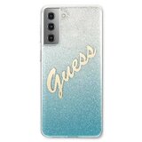 Guess Glitter Gradient zaščitni okvir za Samsung Galaxy S21 Plus, svetlo moder | Shoptok.si