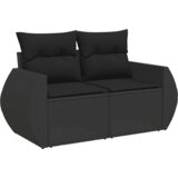  6-dijelni set vrtnih sofa s jastucima crni od poliratana Crna 71 x 62 x 69 cm | shoptok.hr