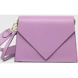 Answear Lab Usnjena torbica vijolična barva