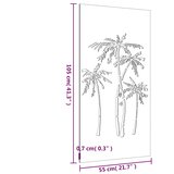  Vrtni zidni ukras 105 x 55 cm čelik COR-TEN s uzorkom palme | Eponuda.ba