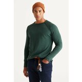 AC&Co / Altınyıldız Classics Men's Green Recycle Standard Fit Regular Cut Crew Neck Cotton Muline Pattern Knitwear Sweater. Cene