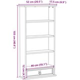 Cd ormar Bijelo 52 x 17.5 x 103 cm Čvrsto borovo drvo | shoptok.hr