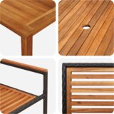 vidaXL 7-dijelni Vrtni Blagovaonski Set Crni Poli Ratan Akacija | shoptok.hr