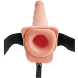 Pipedream Fetiš strap-on 9 - strap-on, šupalj, špricajući dildo (prirodni) | shoptok.hr