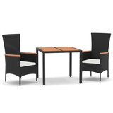  3-dijelni vrtni blagovaonski set s jastucima od poliratana crni | shoptok.hr