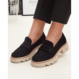 Resti Black women's openwork moccasins on a solid sole Ejina - Footwear | Shoptok.si