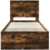  Krevetna konstrukcija s uzglavljem Dimljeni hrast 90 x 200 cm Smeđa 93 x 210 x 100 cm | shoptok.hr
