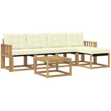 vidaXL Zunanja garnitura za sedenje z blazino 6 pcs Bela in krem, (5000280977) | Shoptok.si
