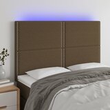  LED uzglavlje tamnosmeđe 144x5x118/128 cm od tkanine | shoptok.hr
