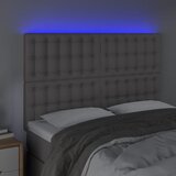  LED uzglavlje sivo 144x5x118/128 cm od umjetne kože | Eponuda.com