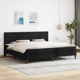  Krevetna konstrukcija s uzglavljem Crna 200 x 200 cm Baršun | shoptok.hr
