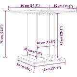  Blagovaonski stol crni 80 x 80 x 75 cm od konstruiranog drva | shoptok.hr