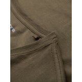 Ombre Men's BASIC classic cotton T-shirt with a serape neckline - dark olive | Shoptok.si