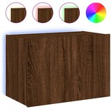  The Living Store Stenska TV omarica z LED lučkami rjavi hrast 60x35x41 cm - TV Stenska Omarica, (21499138) | Shoptok.si
