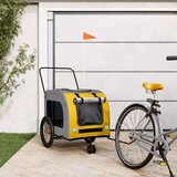 Prikolica za bicikl za ljubimce žuto-siva od tkanine i željeza | shoptok.hr