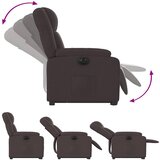  Električni naslonjač na podizanje od tkanine tamnosmeđi | shoptok.hr