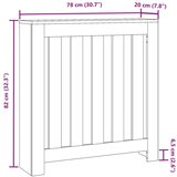 MASKA za radijator - Pokrov za radijator hrasta sonome 78x20x82 cm konstruirano drvo | shoptok.hr