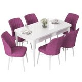 Hanah home set trpezarijski sto i 6 stolica nef white purple | ePonuda.com