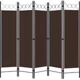 Sobna pregrada s 5 panela smeđa 200 x 180 cm | Eponuda.com