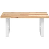  Zidna polica za umivaonik od čelika i masivnog bagremovog drva Smeđa 50 x 50 x 2 cm | Shoptok.si