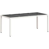  Vrtni stol sa staklenom pločom bijeli 190x90x75 cm poliratan | Eponuda.com