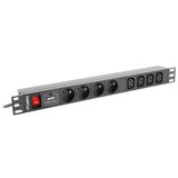 Lanberg Power strip Rack PDU (1u,10a,8x 230v,2m) pdu-04e04i-0200-iec-bk | shoptok.hr
