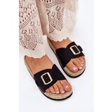 Boto Women's Platform Sandals With Golden Buckle Black Selira | Shoptok.si