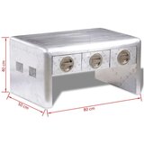  Letalska klubska mizica s 3 predali starinski letalski stil - Klubska Mizica, (21574998) | Shoptok.si