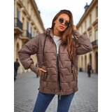 Resti Women's Quilted Jacket with Hood and Cuffs on Sleeves Stone Hollow | Shoptok.si