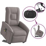 vidaXL Električni masažni naslonjač na podizanje od tkanine smeđesivi | shoptok.hr