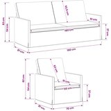  Set sofe 2 pcs Tamno smeđa Tkanina Slike